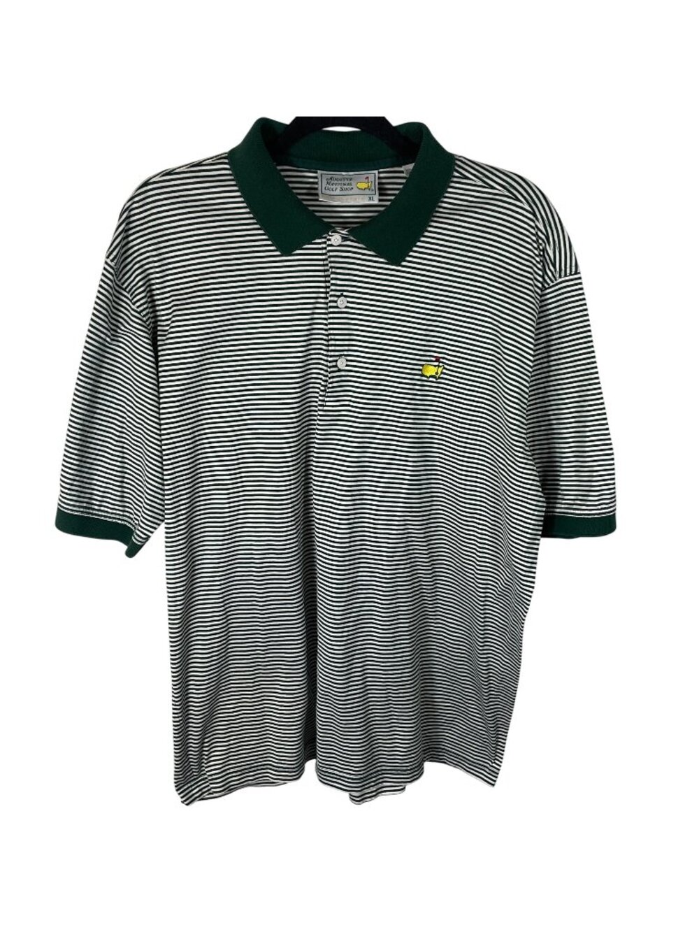 Vintage Augusta National Masters Golf Polo Shirt Men XL Green Logo Stripes